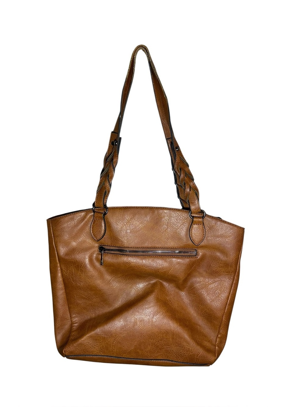 Sam & Hadley brown vegan leather hobo tote bag - Picture 6 of 9